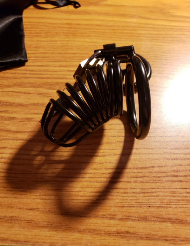 CX040 Metal Chastity Device 3.54 inches long ( 3 rings included) photo review